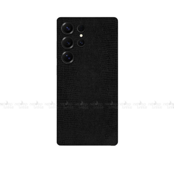 Miếng dán da Samsung S25 Series vân da đen Saphiano