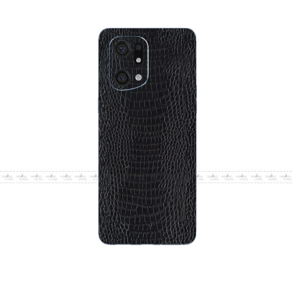 Mẫu dán da OPPO Find X5 Series màu đen vân cá sấu nhỏ
