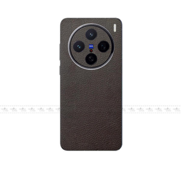 Mẫu dán da mặt lưng Vivo X200 Series vân da màu nâu